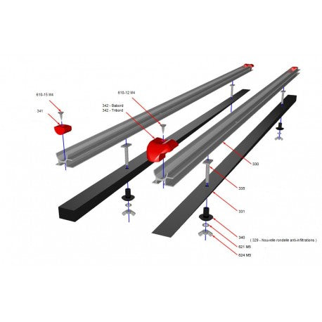 Paire de Rails anodisés Hard coated